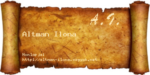 Altman Ilona névjegykártya